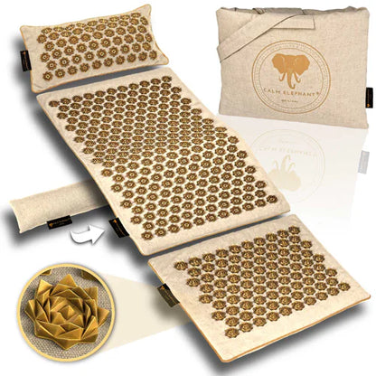 Tapis d’acupression haut de gamme dans un ensemble XL de 5 pièces Beige